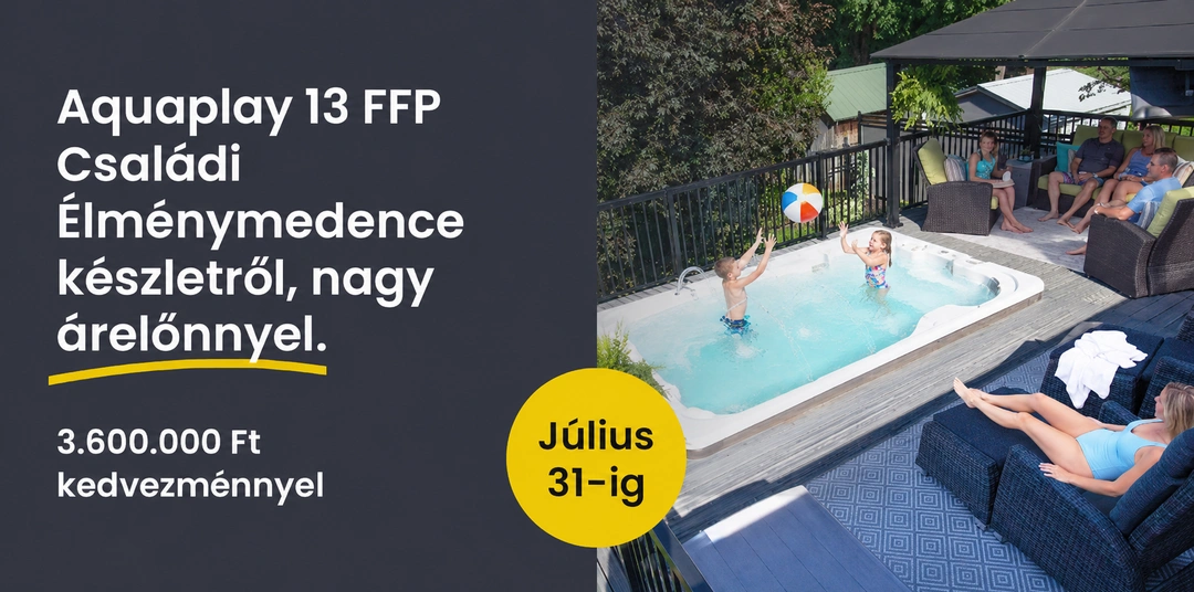 AquaPlay 13FFP Családi Élménymedence 3.600.000 Ft kedvezménnyel.